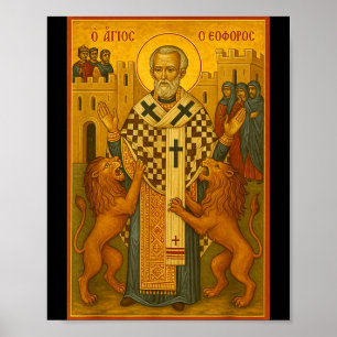 Orthodox Icon Of St Ignatius Of Antioch  Poster