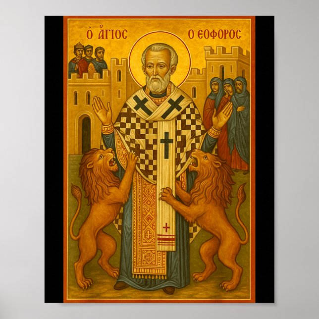 Orthodox Icon Of St Ignatius Of Antioch  Poster (Front)