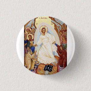 Orthodox Icon of the Anastasis Resurrection 3 Cm Round Badge