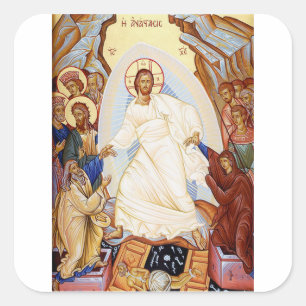 Orthodox Icon of the Anastasis Resurrection Square Sticker