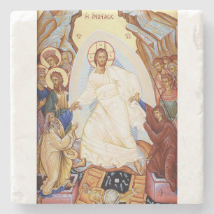 Orthodox Icon of the Anastasis Resurrection Stone Coaster