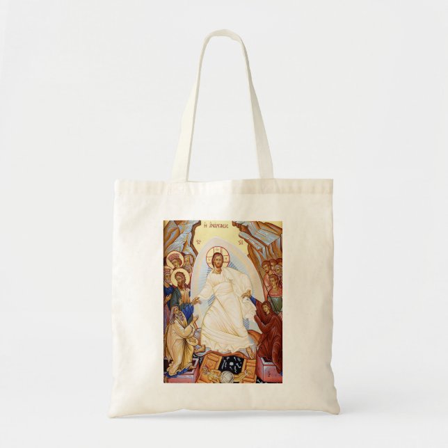 Orthodox Icon of the Anastasis Resurrection Tote Bag (Front)