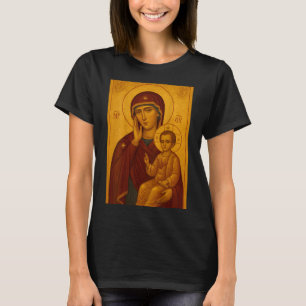 Orthodox Icon Of Theotokos And Baby Jesus Christ  T-Shirt