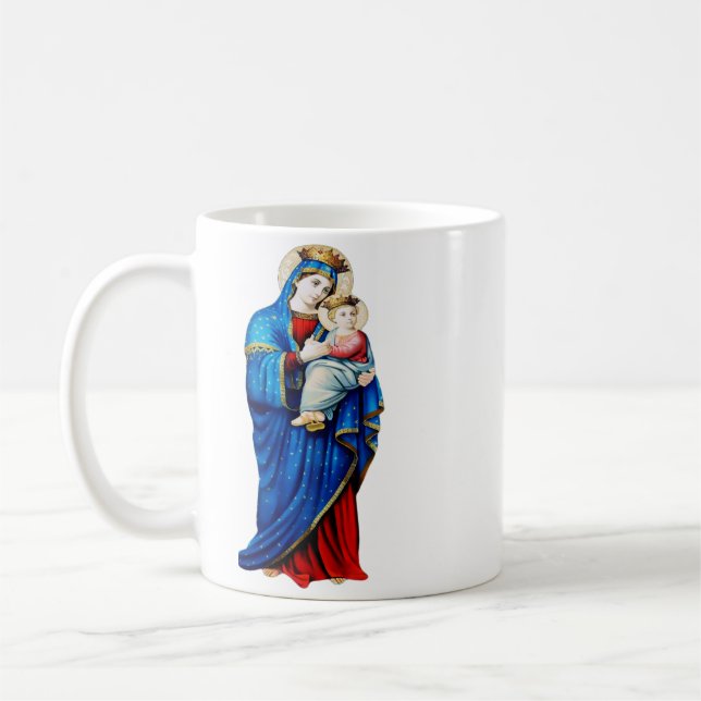Orthodox Icon Theotokos Virgin Mary and Child  Coffee Mug (Left)