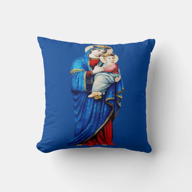 Orthodox Icon Theotokos Virgin Mary and Child  Cushion (Front)