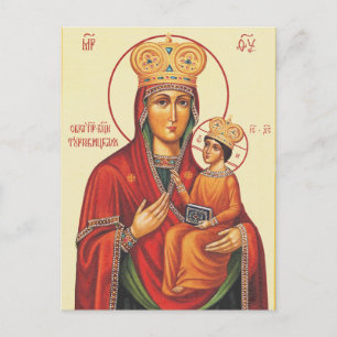 Orthodox Icon Theotokos Virgin Mary and Child  Postcard