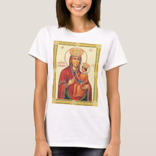 Orthodox Icon Theotokos Virgin Mary and Child  T-Shirt