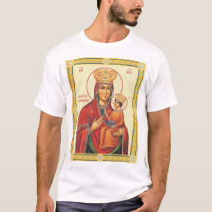 Orthodox Icon Theotokos Virgin Mary and Child  T-Shirt