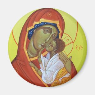 Orthodox Icon Virgin of The Sweet Kiss Magnet