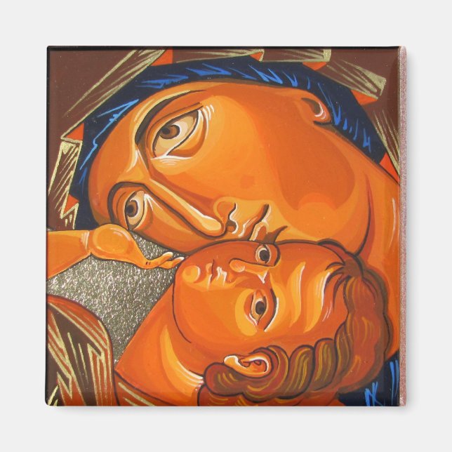 Orthodox Icon Virgin with the Playing Child Magnet (Front)