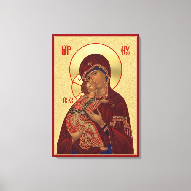 Orthodox icon - Vladimir Mother of God Canvas Print (Front)