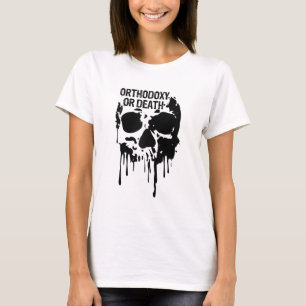 Orthodoxy or Death  Eastern Orthodox Russian  Drip T-Shirt