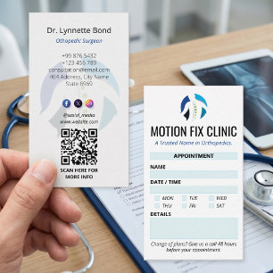 Orthopaedic Clinic Business   Clean Appointment Card