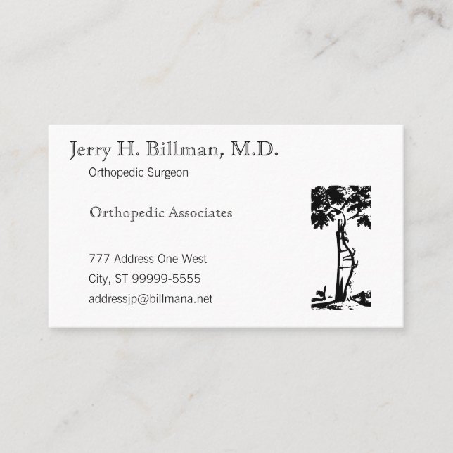 Orthopaedic Crooked Tree Business Card (Front)