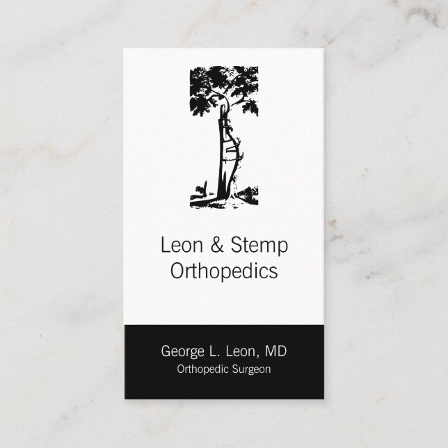 Orthopaedic Crooked Tree Symbol Business Card (Front)