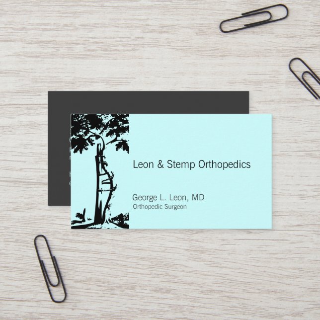Orthopaedic Crooked Tree Symbol Business Card (Front/Back In Situ)
