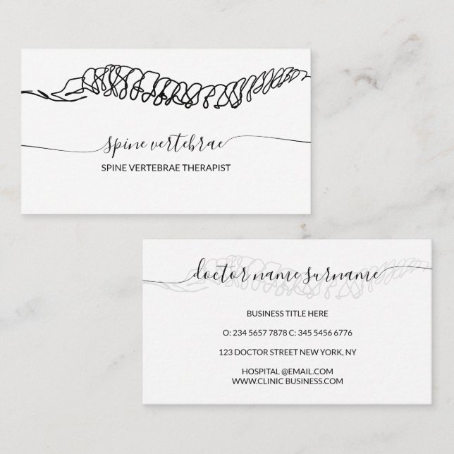 Orthopaedic doctor Surgeon Massage Therapist Business Card (Front/Back)
