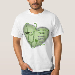 Orthopaedic Nurse Green Heart  T-Shirt
