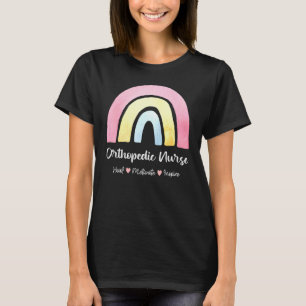 Orthopaedic Nurse Heal Motivate Inspire Boho Rainb T-Shirt