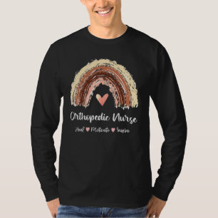 Orthopaedic Nurse Heal Motivate Inspire Boho Rainb T-Shirt
