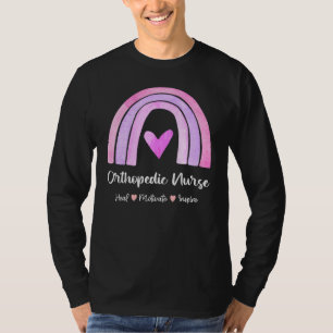 Orthopaedic Nurse Heal Motivate Inspire Boho Rainb T-Shirt
