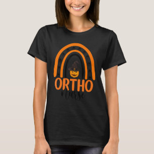 Orthopaedic Nurse Ortho Halloween Pumpkin Rainbow T-Shirt
