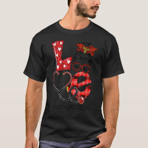Orthopaedic Nurse Plaid Leopard Love Heart Messy B T-Shirt