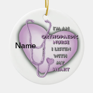Orthopaedic Nurse Purple Heart Ceramic Tree Decoration