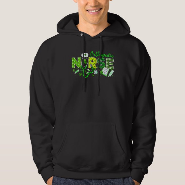 Orthopaedic Nurse St Patricks Day Love Stethoscope Hoodie (Front)