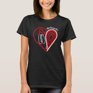 Orthopaedic Nurse stethoscope Heart Valentine's Da T-Shirt