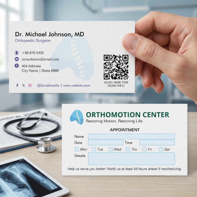 Orthopaedic Physical Therapy | Modern Appointment Business Card (Creator Uploaded)
