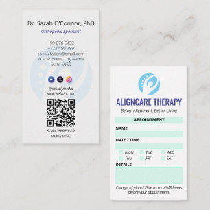 Orthopaedic Rehab Clinic   Modern Appointment Business Card