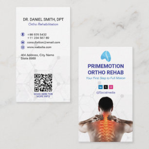 Orthopaedic Rehab Clinic   Modern White Business Card