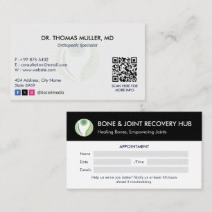 Orthopaedic Specialis Business   Modern Appointmen Business Card