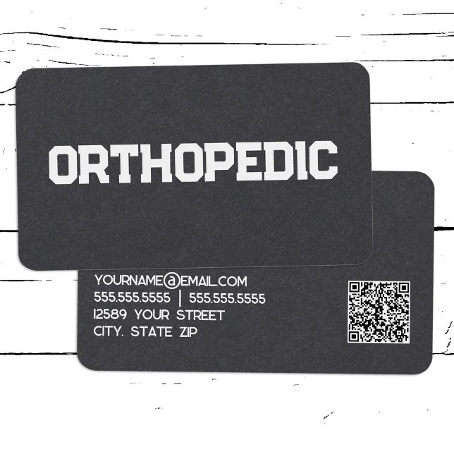 Orthopaedic Spine Doctor Custom QR Business Card (Orthopedic Custom QR Business Cards)