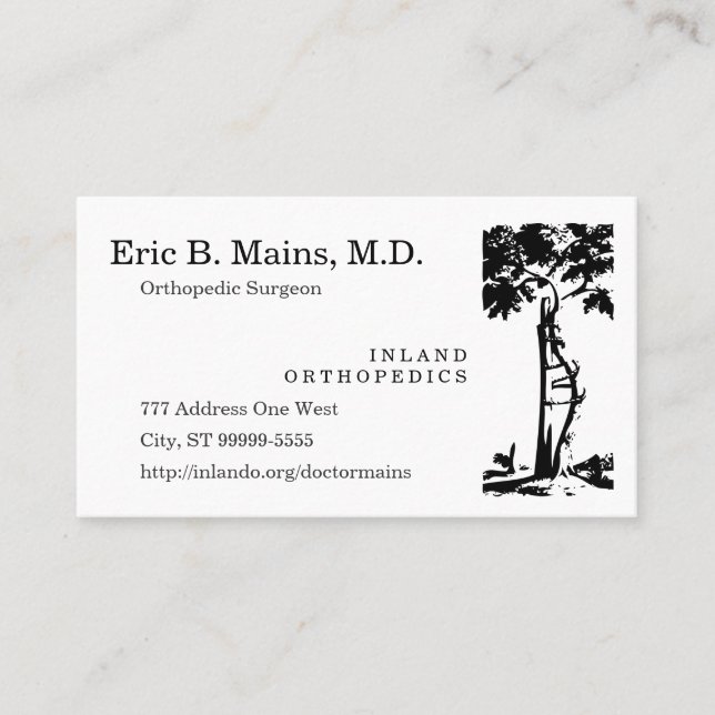 Orthopaedic Surgeon Crooked Tree Business Card (Front)