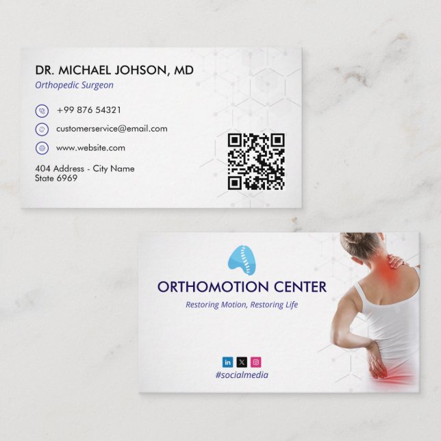 Orthopaedic Therapy | Minimalist White Business Card (Front/Back)