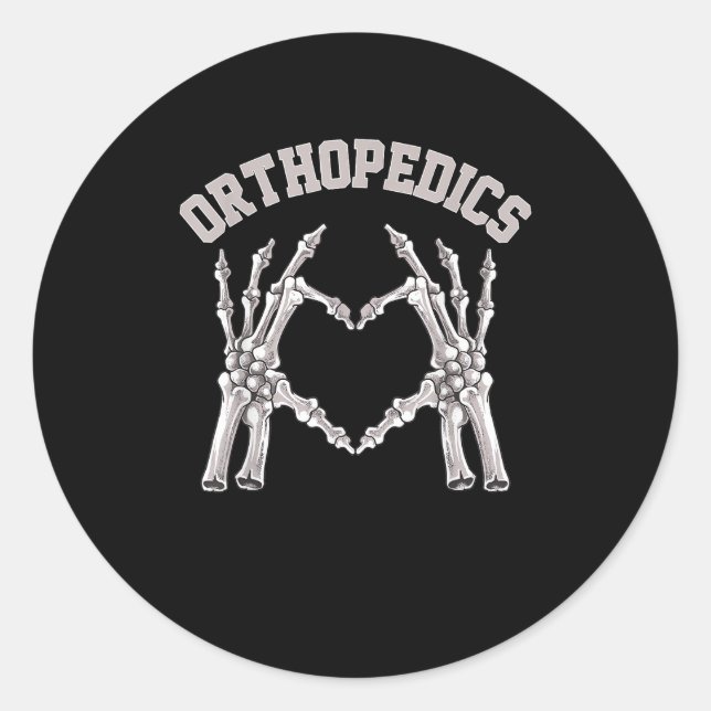 Orthopaedics Skeleton Hand Heart Ortho Nurse Rn Cr Classic Round Sticker (Front)