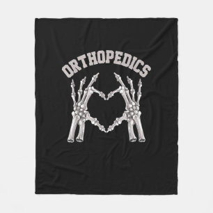 Orthopaedics Skeleton Hand Heart Ortho Nurse Rn Cr Fleece Blanket