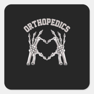 Orthopaedics Skeleton Hand Heart Ortho Nurse Rn Cr Square Sticker