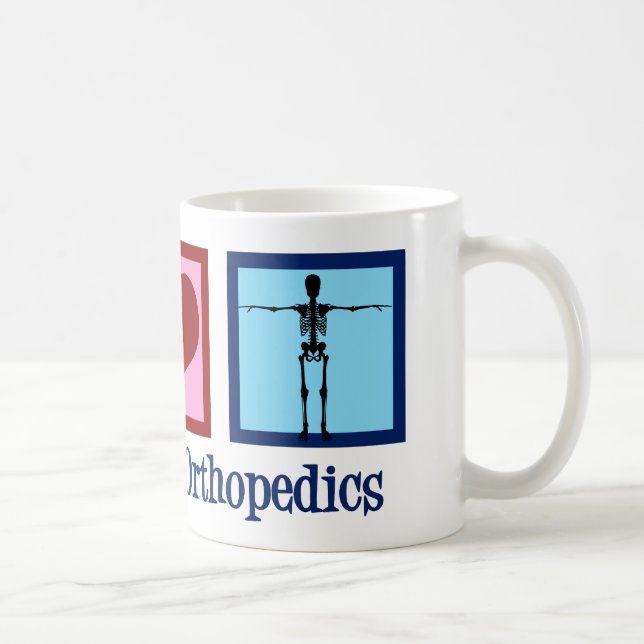 Orthopaedist Peace Love Orthopaedics Office Coffee Mug (Right)