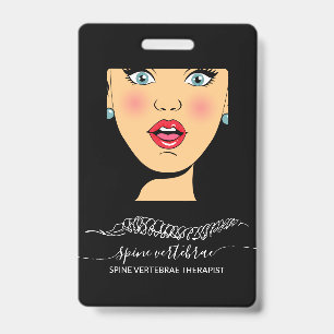 Orthopedic black Therapist doctor chiropractic ID Badge