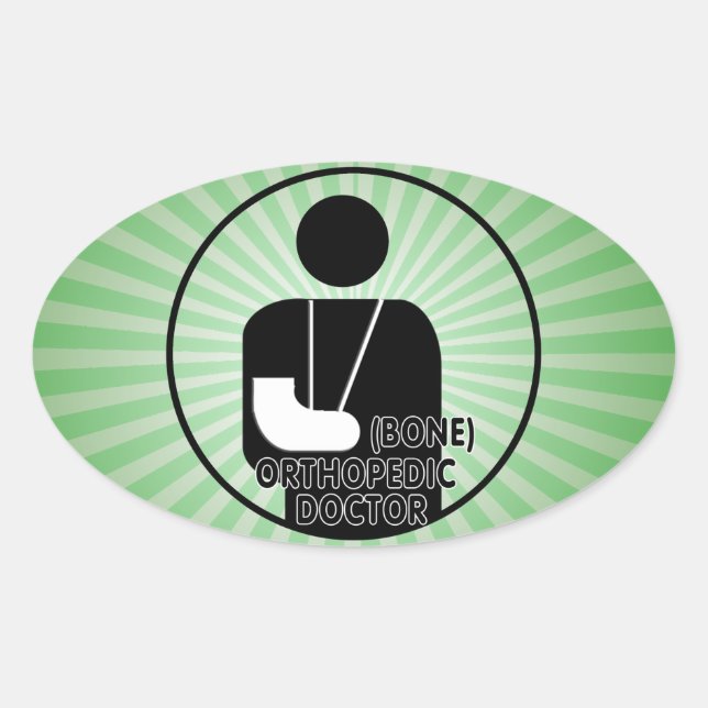 ORTHOPEDIC (BONE) DOCTOR LOGO OVAL STICKER (Front)