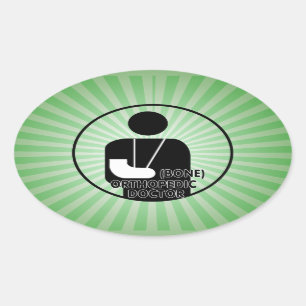 ORTHOPEDIC (BONE) DOCTOR LOGO OVAL STICKER