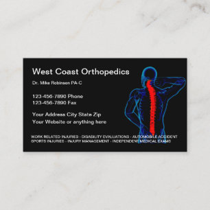 Orthopedic Doctor Medical Business Cards