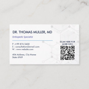 Orthopedic Recovery Business White Barcode Business Card