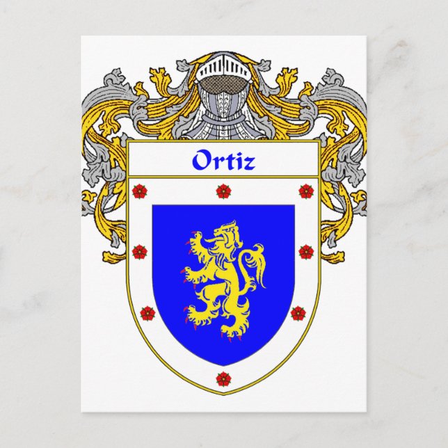 Ortiz Coat of Arms (Mantled) Postcard (Front)