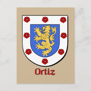 Ortiz Family Heraldic Shield Postcard