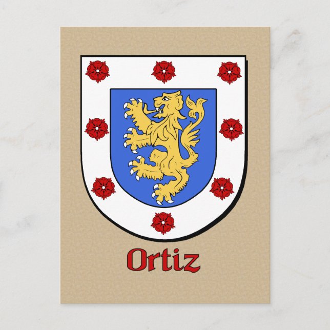 Ortiz Family Heraldic Shield Postcard (Front)