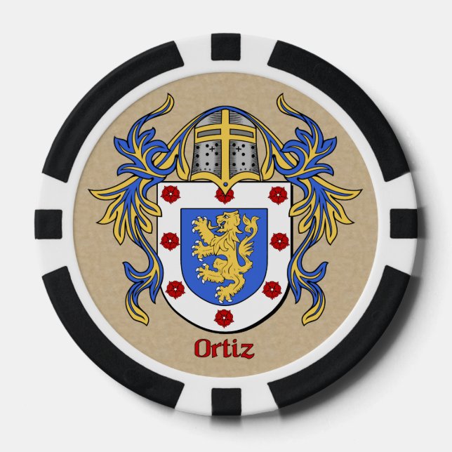 Ortiz Heraldic Arms Poker Chips (Front)